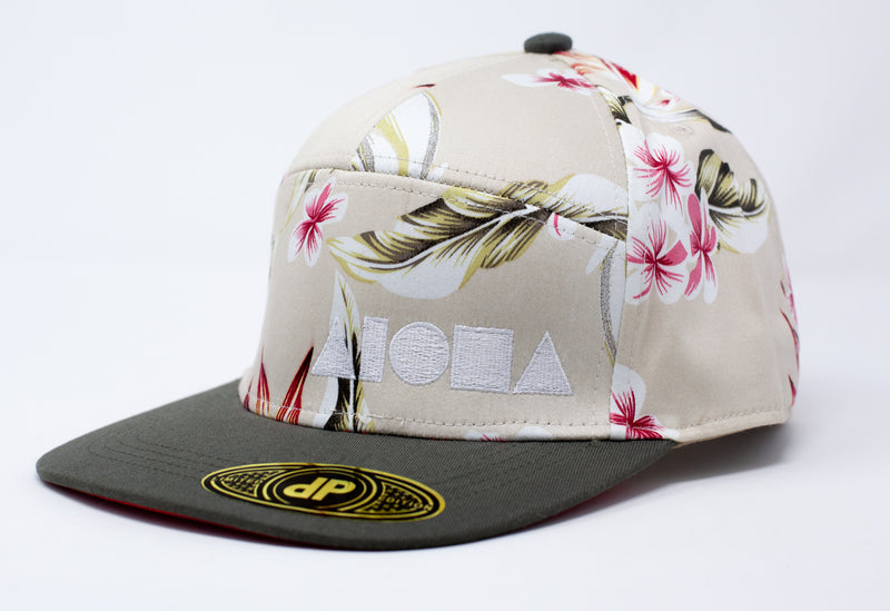 Hawaii "Kahi" Floral 7 Panel Aloha Flatbill Cap