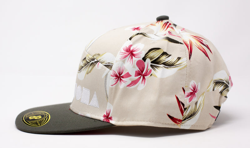 Hawaii "Kahi" Floral 7 Panel Aloha Flatbill Cap